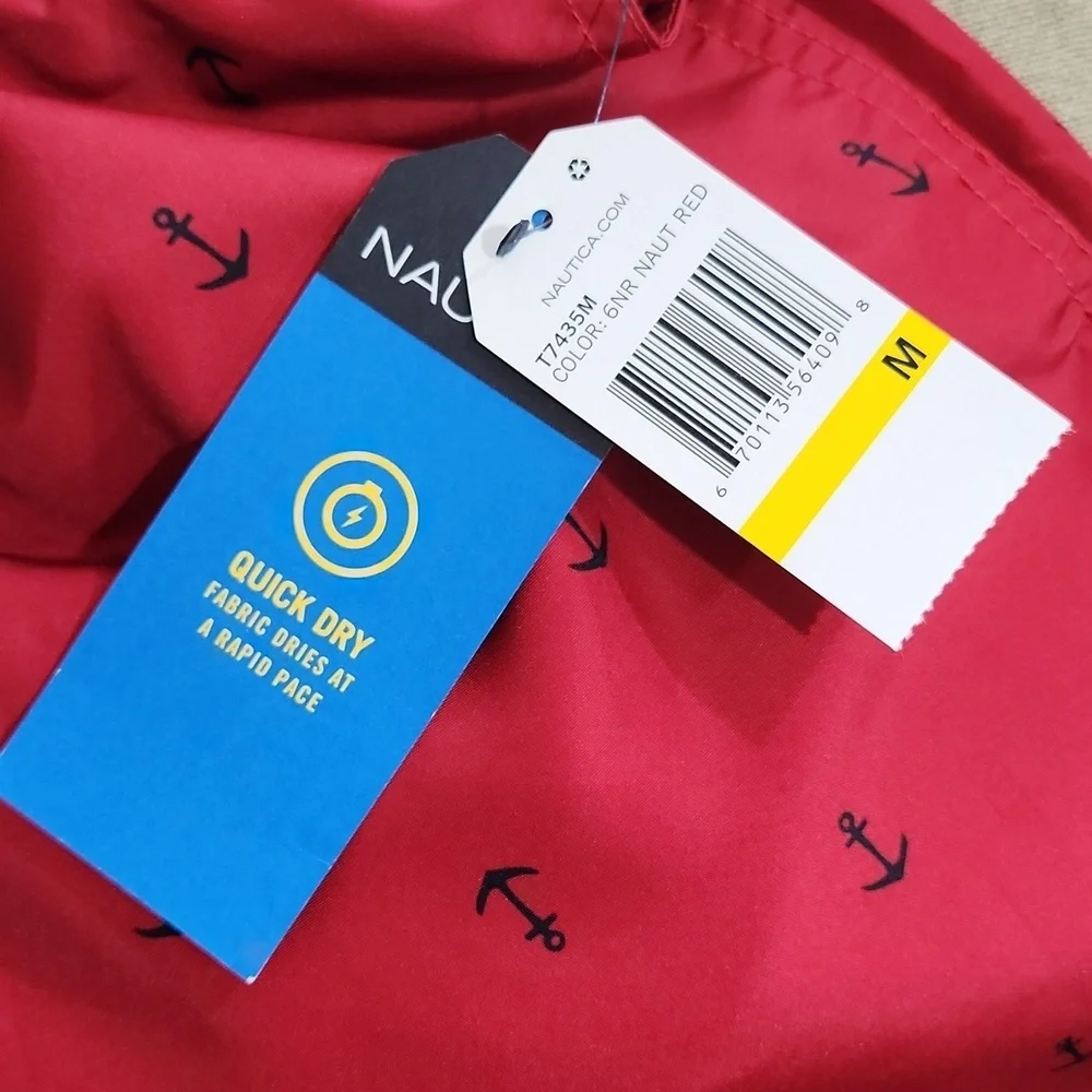 NWT Nautica quick Dry Anchors Swim Trunks Shorts M